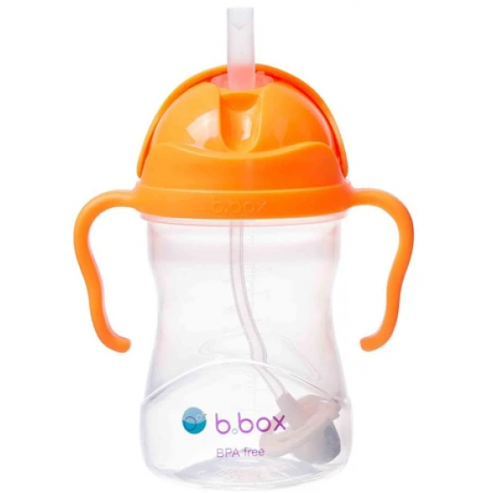 B.Box 澳洲 (荧光橙) 宝宝重力吸管杯 防漏婴儿童手柄 学饮训练杯 适用6个月以上宝宝