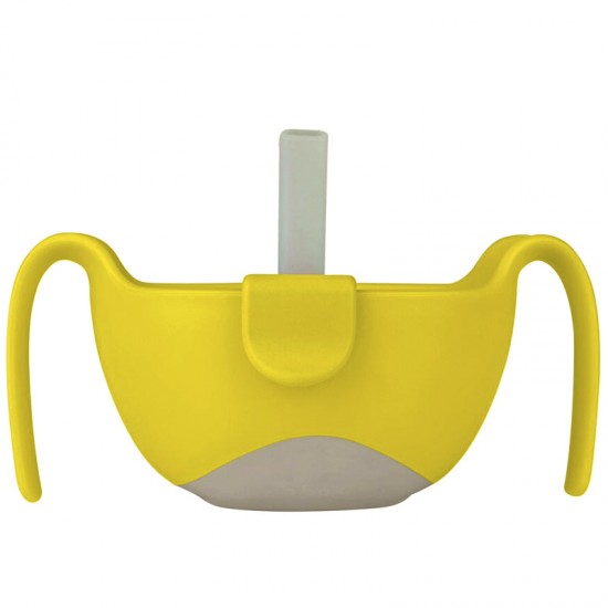 b.box宝宝便携三合一吸管碗零辅食密封碗 bbox餐具双手柄  (黄色）适合6个月以上宝宝 